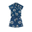 Denim Tears Navy Blue Floral Wreath Print Camp Collar Shirt & Drawstring Shorts