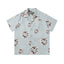Denim Tears Light Blue All Over Floral Wreath Print Camp Collar Short