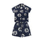 Denim Tears Navy Blue White Floral Ring Print Camp Collar Shirt & Drawstring Shorts