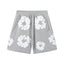 Denim Tears Heather Grey Cotton Wreath Print Casual Shorts