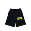 Corteiz Collegiate Arc Logo Heavyweight Shorts - Black yellow