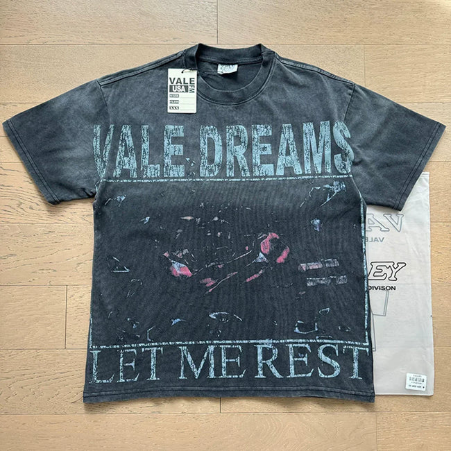 Vale Dreams Vintage Graphic T-Shirt Washed Black Hover Image