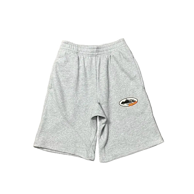Corteiz Alcatraz Island Front Logo Heavyweight Shorts - Heather Grey Hover Image