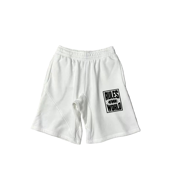 Corteiz "Rules The World" (RTW) Heavyweight Shorts - White Hover Image