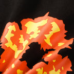 Denim Tears Black Oversized Tee With All Over Gradient Orange Flower Wreath Print