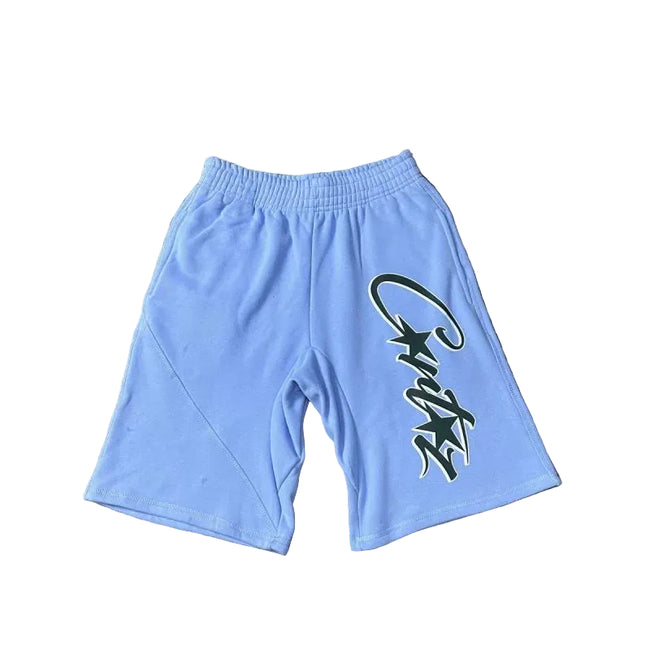 Corteiz Signature Script Logo Heavyweight Shorts blue Hover Image