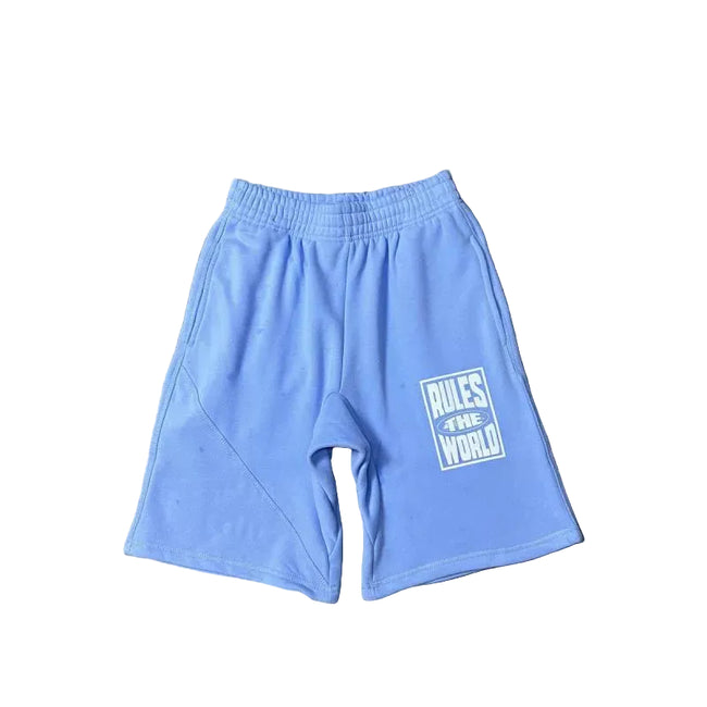Corteiz "Rules The World" (RTW) Heavyweight Shorts Light Blue Hover Image