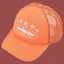 Corteiz Vintage Orange Trucker Hat with White Stars and Cruise Ship Graphic