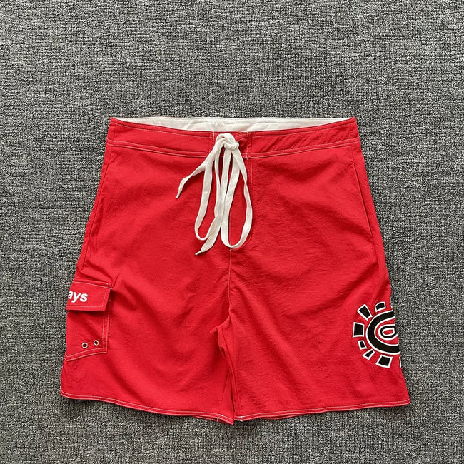 ADWYSD Sunburst Cargo Shorts - Red Hover Image