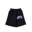 Corteiz Collegiate Arc Logo Heavyweight Shorts - Black puple