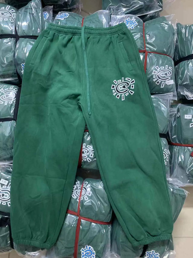 ADWYSD Graphic Print Sweatpants - Green Hover Image
