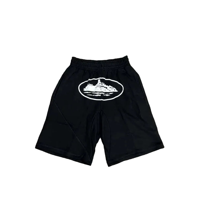 Corteiz Alcatraz Island Graphic Heavyweight Shorts black Hover Image