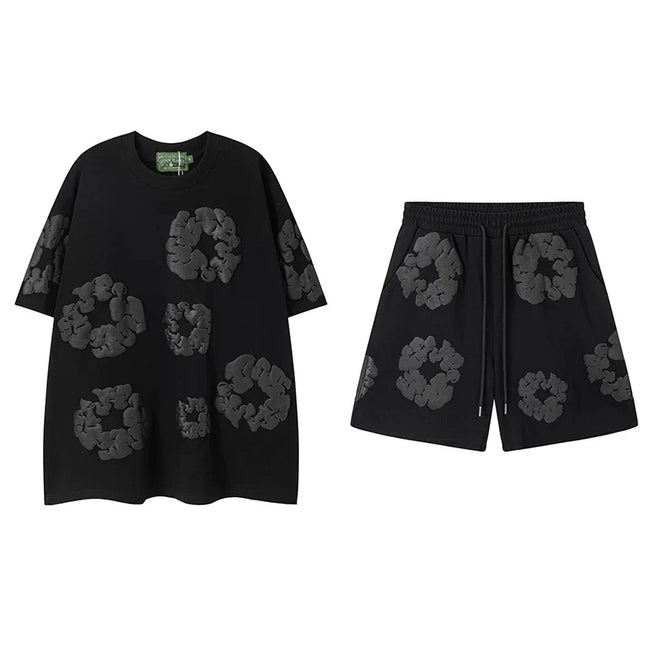 Denim Tears Black‑Grey Cotton Wreath Matching Set Hover Image