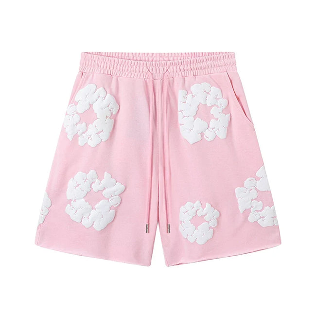 Denim Tears Pink Cotton Wreath Print Casual Shorts Hover Image