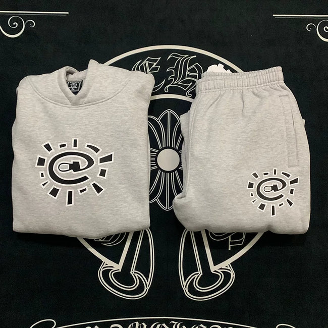 ADWYSD Logo Heavyweight Hoodie and Sweatpants Set - Athletic Grey Hover Image