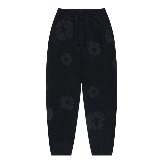 Denim Tears Cotton Wreath Sweatpants Black Monochrome Hover Image